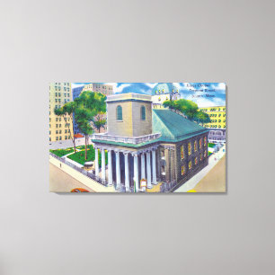 Tremont Street View of Kung Chapel Canvastryck