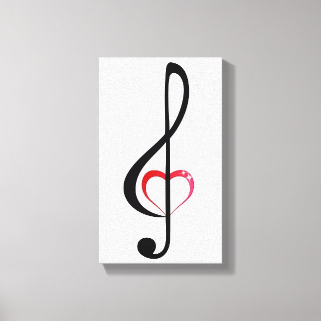 Tremor med glansigt rosa hjärta canvastryck (Framsida)