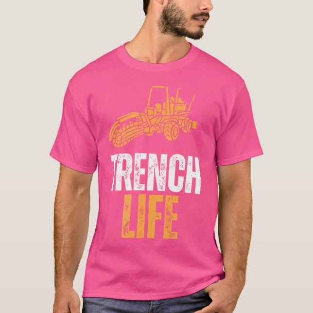 Trencher Operator Shirt Construction Excavavation  T Shirt (Framsida)