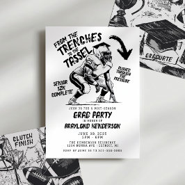 Trenches to Tassel Lineman Football Grad Party Inbjudningar