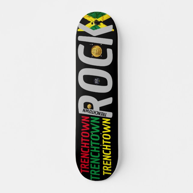 TRENCHTOWN ROCK JMT 7 3/4" Skateboarddäck Mini Skateboard Bräda 18,5 Cm (Framsida)