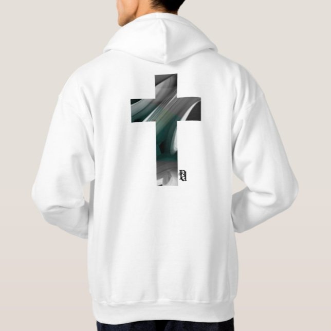 Trend Abstrakt Art Black White-Grönt Hoodie (Skapare uppladdad)