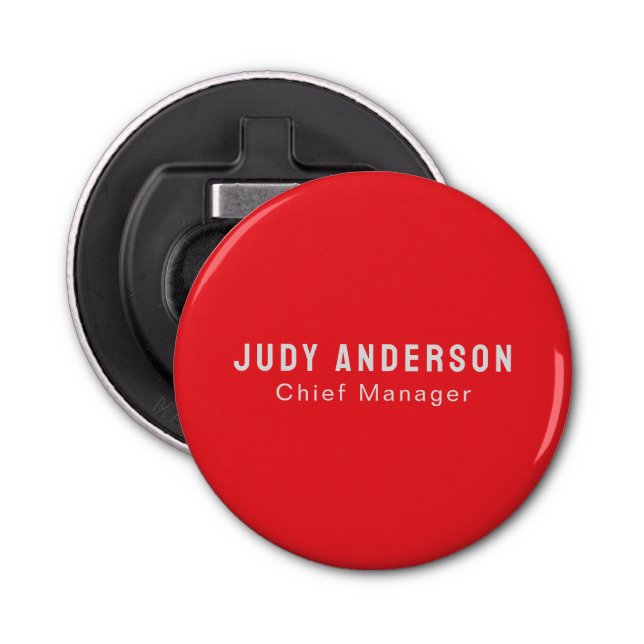 Trend Bright Red Professional Plain Modern Elegant Flasköppnare (Framsidan)