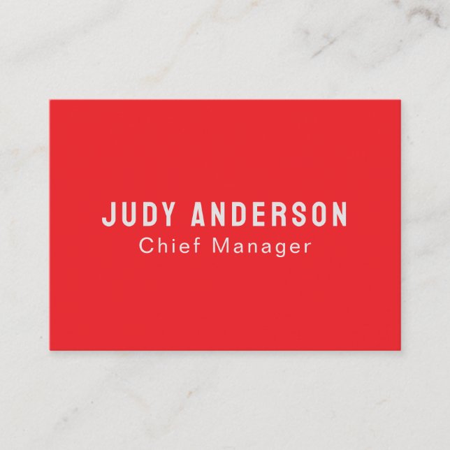 Trend Bright Red Professional Plain Modern Elegant Tilläggskort (Framsida)