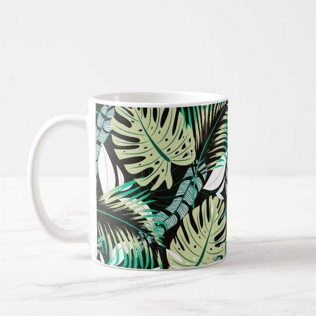 Trend bright seamless mönster med färgstark tro kaffemugg (Vänster)