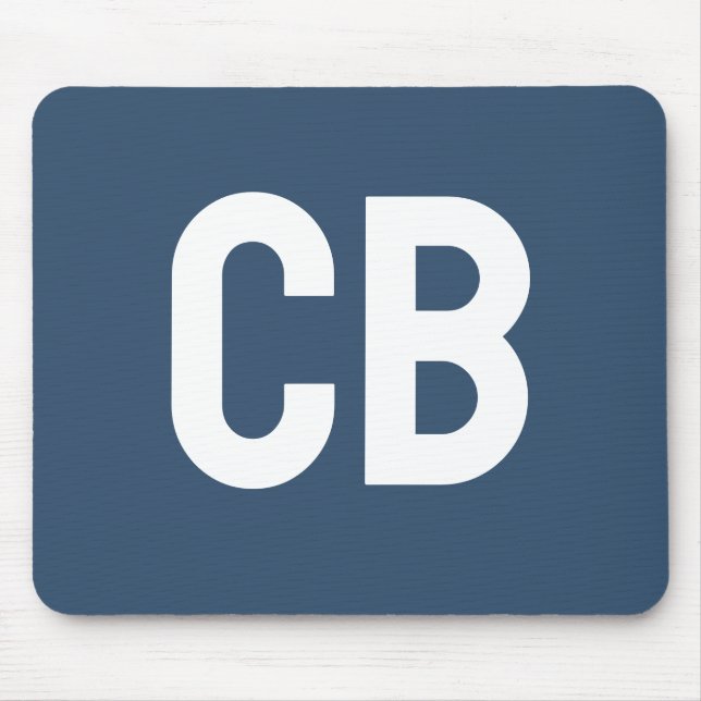 Trend Color Serious Blue Monogram Mousepad Musmatta (Framsidan)