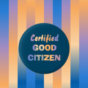 Trend Färg Blue Auktoriserad Bra Citizen Text Roun Knapp