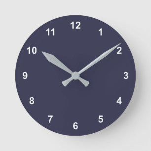 Trend Färg - Blue Round Clock med nummer Rund Klocka