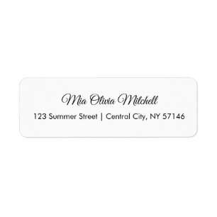 Trend Färg Classic White Script-Adressetiketter Returadress Etikett
