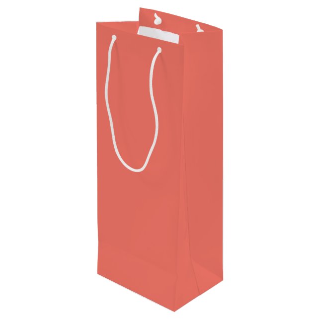 Trend Färg - Coral Sunset Vin Gift Bag - korall (Baksidan Vinklad)