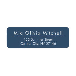Trend Färg Eeious Blue - Modern Adressetiketter Returadress Etikett