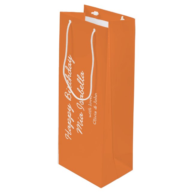 Trend Färg Fresh Tangerine Anpassade Gift Bag (Framsidan Vinklad)