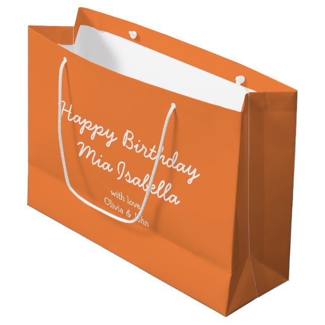 Trend Färg Fresh Tangerine Anpassade Gift Bag (Framsidan Vinklad)