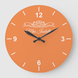 Trend Färg Fresh Tangerine Large Wall Clock Stor Klocka