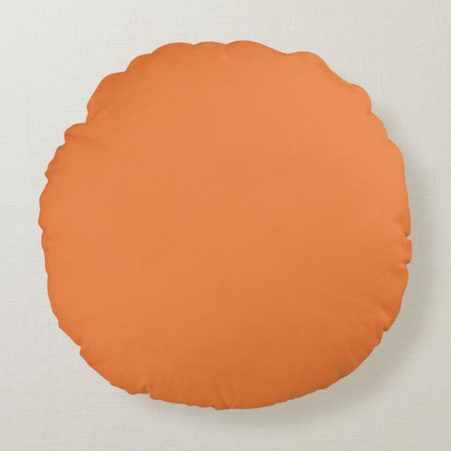 Trend Färg - Fresh Tangerine Round Pillow Rund Kudde (Framsidan)