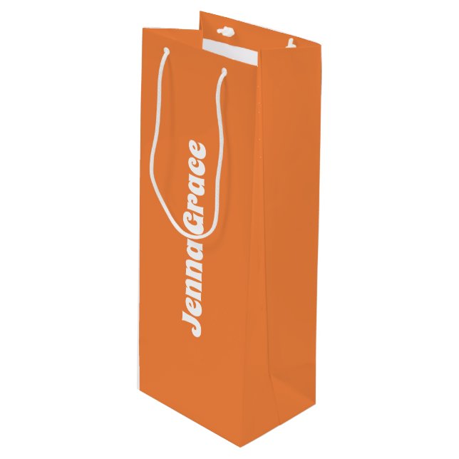 Trend Färg - Fresh Tangerine Vin Gift Bag (Framsidan Vinklad)