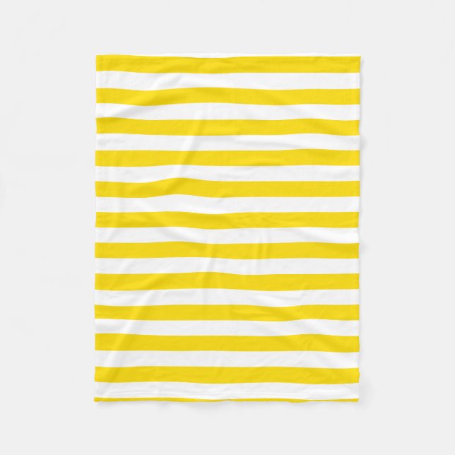 Trend Färg Gult White Stripe Modern Template Fleecefilt (Framsidan)