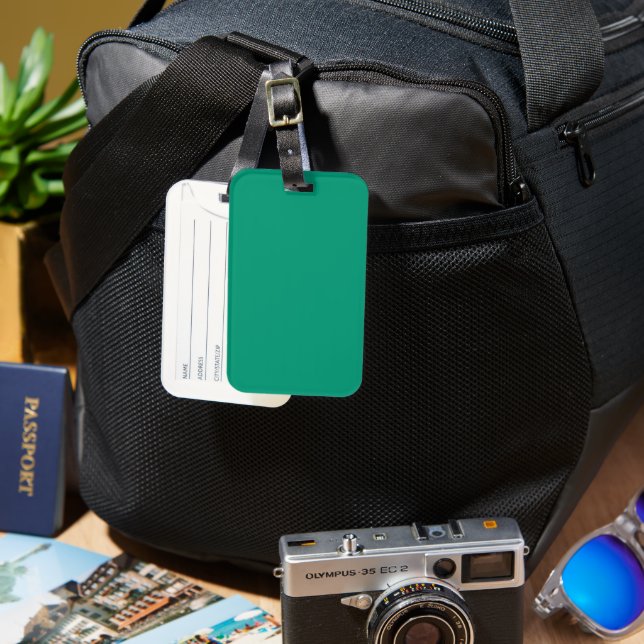 Trend Färg - Jade Grönt Luggage Tag-nummer Bagagebricka (Framsida & Baksida)