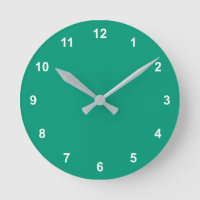 Trend Färg - Jade Grönt Round Clock med siffror