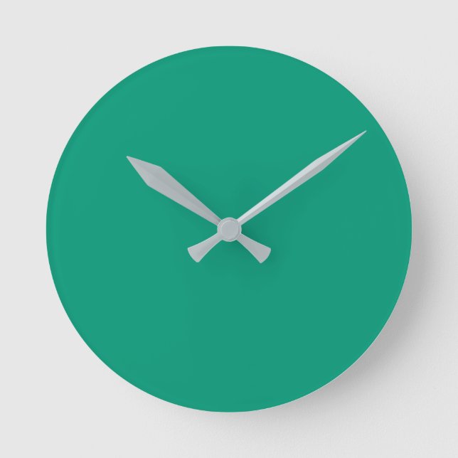 Trend Färg - Jade Grönt Round Clock Rund Klocka (Framsida)