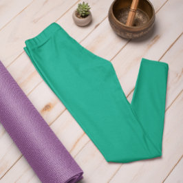 Trend Färg Jade Grönt Solid Leggings
