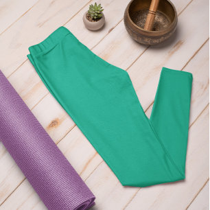Trend Färg Jade Grönt Solid Leggings