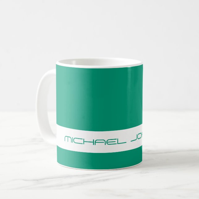 Trend Färg Jade-Grönten - Futuristiska Namn Mugg (Framsida vänster)