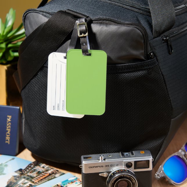 Trend Färg - Kiwi Grönt Luggage Tag-nummer Bagagebricka (Framsida & Baksida)