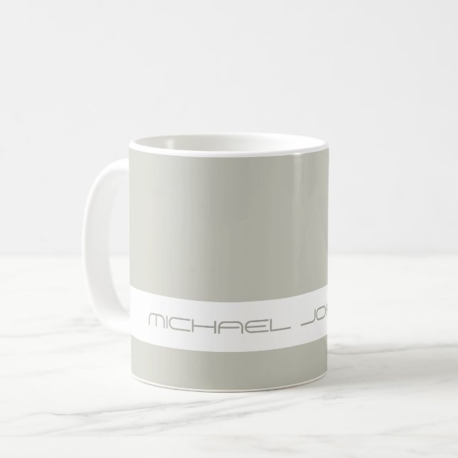 Trend Färg Light Silver Grått Futuristiska Namn Mu Kaffemugg (Framsida vänster)