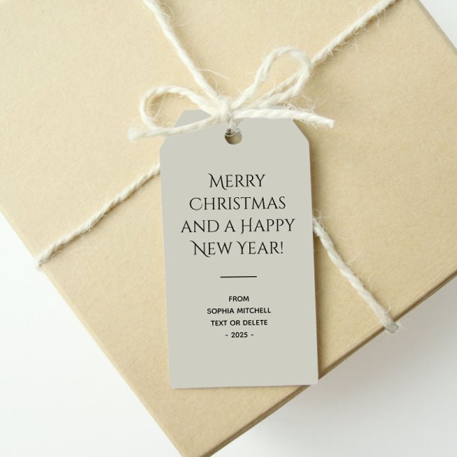 Trend Färg Light Silver Grått minimalist Presentetikett (Skapare uppladdad)