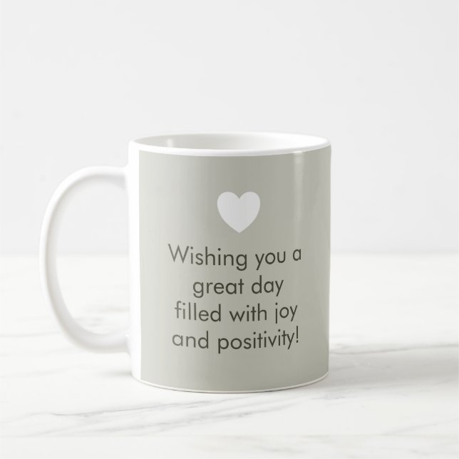Trend Färg Light Silver Grått Namn Positivitet Mug Kaffemugg (Vänster)