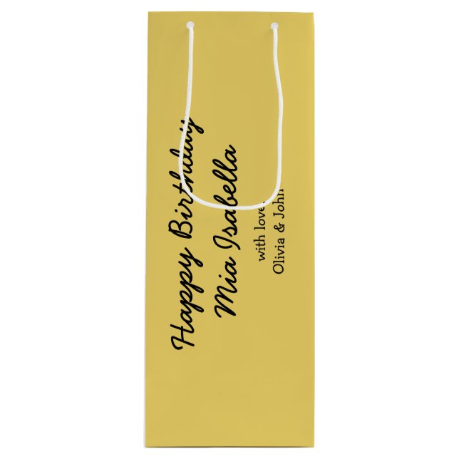 Trend Färg - Mjuk Gult Anpassade Gift Bag (Framsidan)