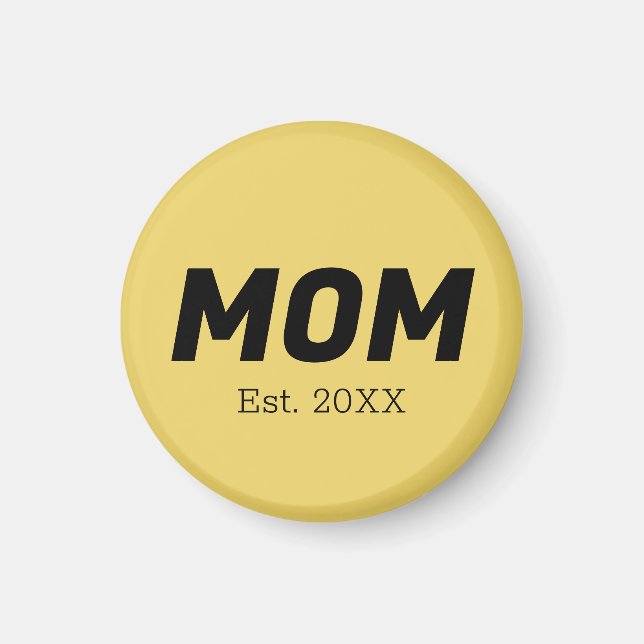 Trend Färg - Mjuk Gult Mamma Magnet (Framsidan)
