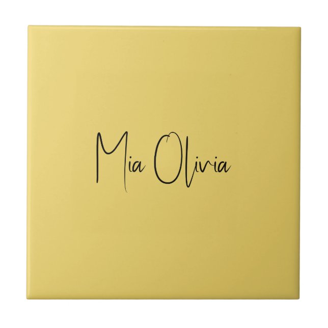 Trend Färg - Mjuk Gult Namn keramik Tile Kakelplatta (Framsidan)
