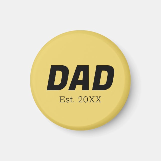 Trend Färg - Mjuk Gult Pappa Magnet (Framsidan)