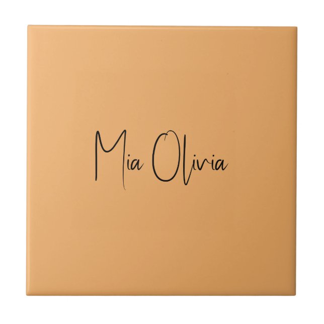 Trend Färg - Mjuk Orange Namn keramik Tile Kakelplatta (Framsidan)