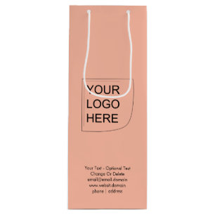 Trend Färg - Mjuk Peach Vin Logotyp Gift-påse för
