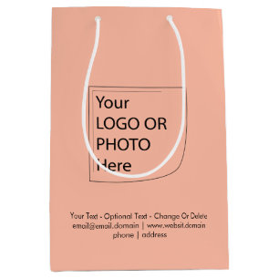 Trend Färg - Mjuk persikofärgad Logotyp Gift-flagg