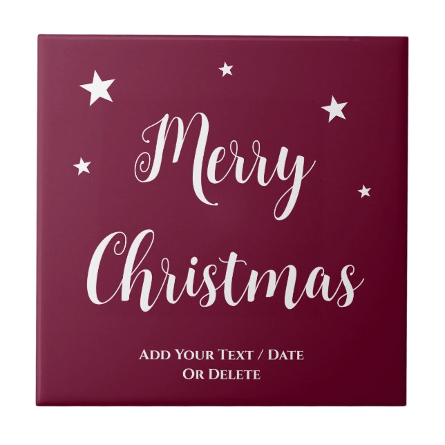 Trend Färg Mörk Burgundy jul Ceramic Tile Kakelplatta (Framsidan)