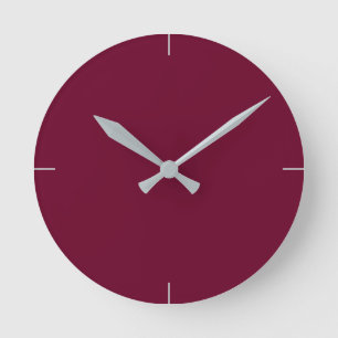 Trend Färg - Mörk Burgundy Round Clock Rund Klocka