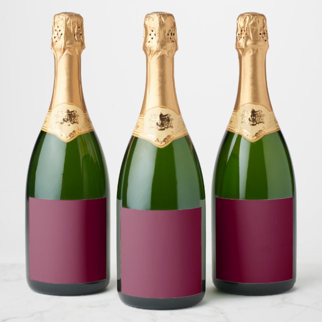Trend Färg Mörk Burgundy Sparkling Vin etikett (Flaskor)