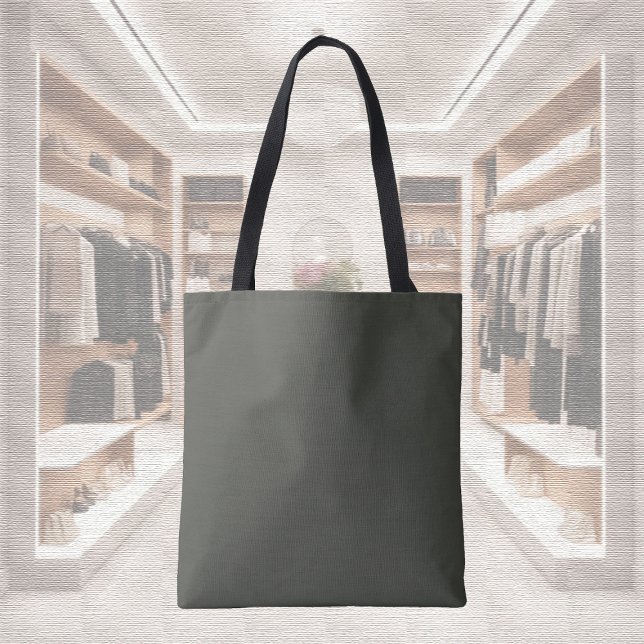 Trend Färg - Mörk Forest Grått Tote Bag Tygkasse (Skapare uppladdad)
