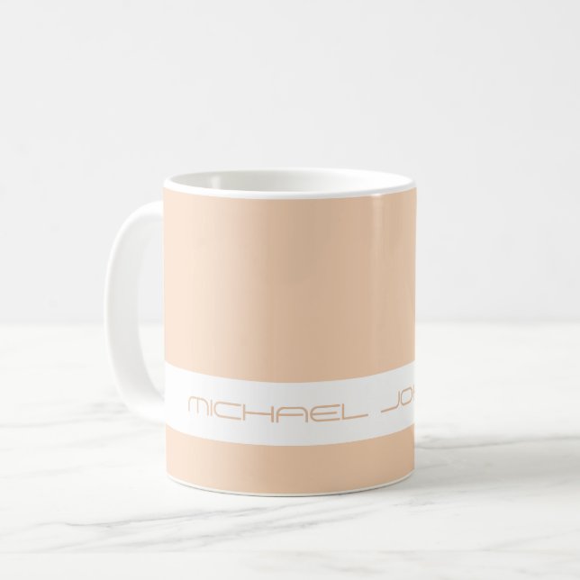 Trend Färg Peach  - Futuristiska Namn Mugg (Framsida vänster)