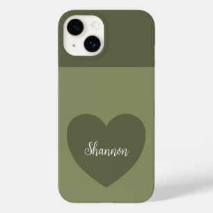 Trend Färg Reed Grönt Heart & Namn Minimalist