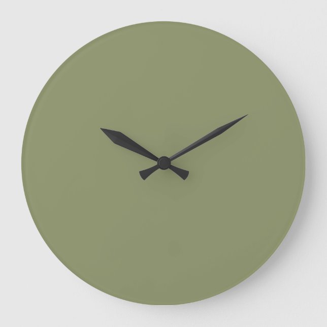 Trend Färg Reed Grönt Large Wall Clock Stor Klocka (Framsida)