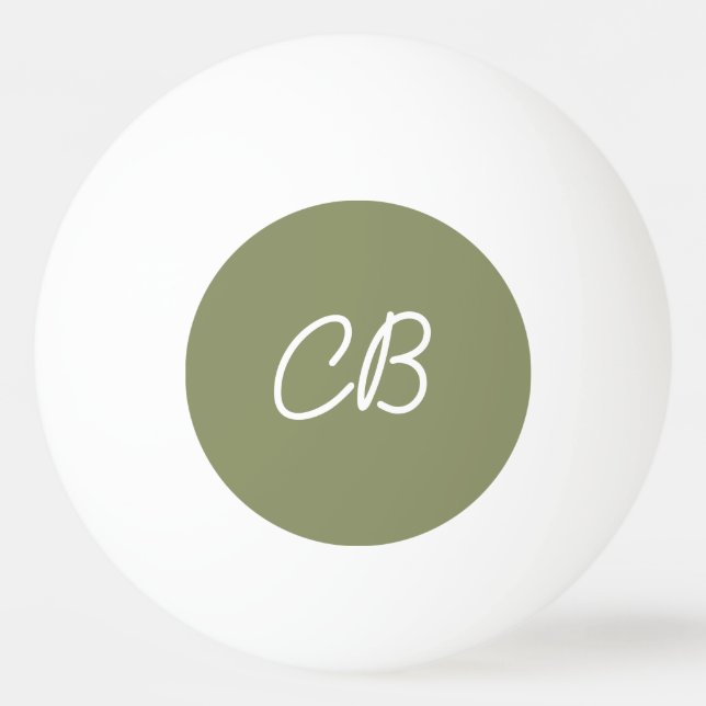 Trend Färg Reed Grönt Monogram Ping Pong Boll (Framsidan)
