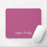 Trend Färg Rosa Lila Berry Namn Mousepad Musmatta<br><div class="desc">Mousepad i fast rosa lila berry färg. Modern och snyggt Mousepad med anpassadet namn i ett sött, handskrivet tittar teckensnitt. Dess enkla och rena utformning i ett solitt färg ger en tidlös och klassisk dragningskraft. Utforska vårt trendig färger om du vill ha fler produkter i samma färg eller hitta andra...</div>