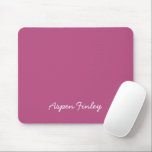 Trend Färg Rosa Lila Berry Namn Mousepad Musmatta<br><div class="desc">Mousepad i fast rosa lila berry färg. Modern och snyggt Mousepad med anpassadet namn i ett sött, handskrivet tittar teckensnitt. Dess enkla och rena utformning i ett solitt färg ger en tidlös och klassisk dragningskraft. Utforska vårt trendig färger om du vill ha fler produkter i samma färg eller hitta andra...</div>