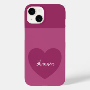 Trend Färg Rosa Lila Heart & Namn minimalist