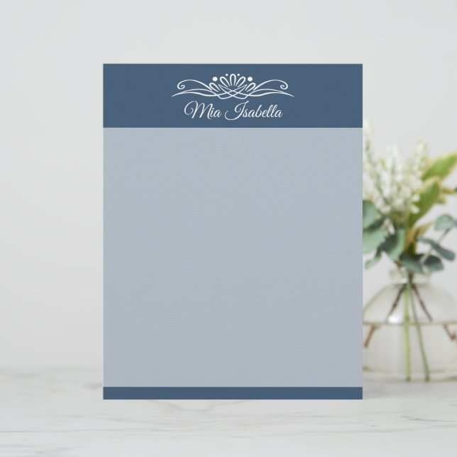 Trend Färg Serial Blue Classic Namn Letterhead Brevhuvud (Stående Fram)